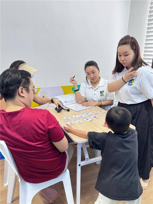 Hands-on lesson with child
